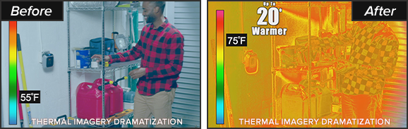 Before and after using Handy Heater® Turbo Heat